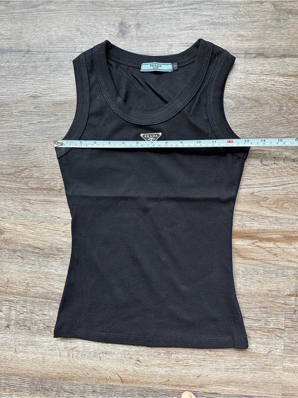 Prada Black Logo Triangle Tank Top - Picture 2 of 5
